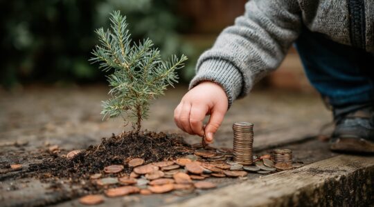 enfant aux enjeux climatiques à travers l'épargne